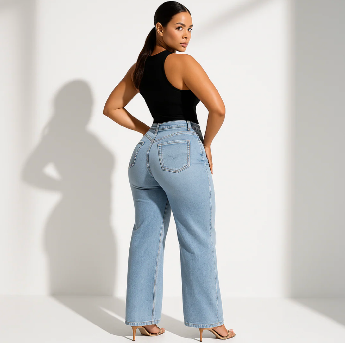 Elastische Jeans mit mittlerer bis niedriger Leibhöhe