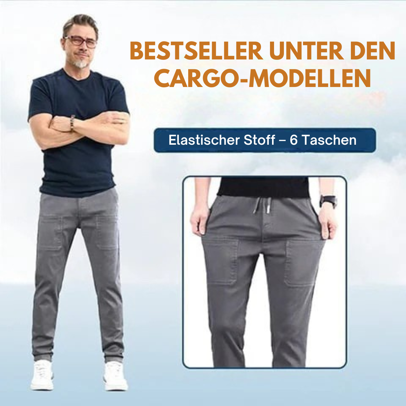 MultiPants – Cargohose mit 6 Taschen und elastischem Bund✨